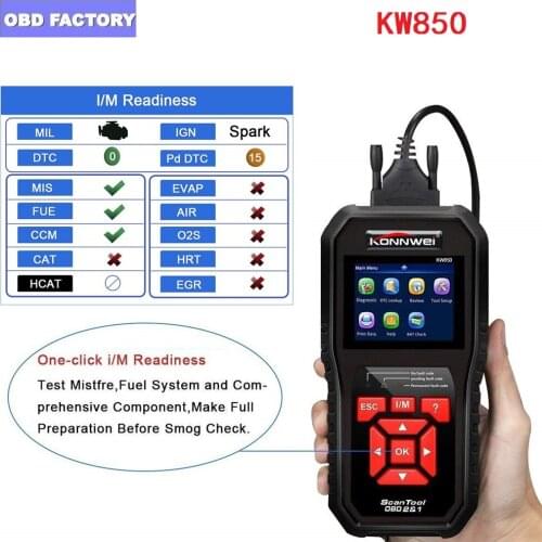 Hot KW850 OBD2 Auto Diagnostic Scanner Universal OBD Car Diagnostic Tool ODB2 Check Engine Automotive Car Code Reader Black
