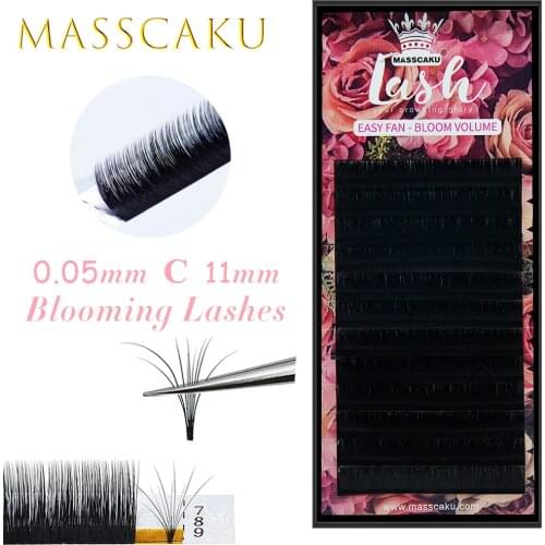 MASSCAKU 1case new arrived autofans eyelash easy fanning lashes mega volume fan Russian volume two-tone lashes make up cilia