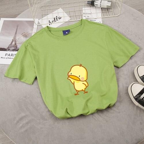 Retro Funny Shirt Liberal Tee Kawaii Cute T Shirt Girl Gifts Yellow Duckling Women Top K Pop Casual Woman T Shirt 90s Ulzzang