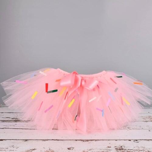 Pink Candy Donuts Girl Sprinkles Tutu skirt Baby 1st Birthday Party Costume Kids Girls Dance Skirts Infant Toddler Tulle Skirt