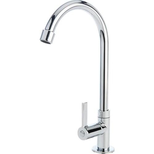 Kitchen Basin Faucet Single Cold Deck Mounted Stainless Steel Basin Sink Faucet Mixer Tap Single Handle Bathroom Accessories