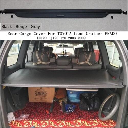 Rear Cargo Cover For TOYOTA Land Cruiser PRADO LC120 FJ120 120 Privacy Trunk Screen Security Shield Shade Auto Accessories