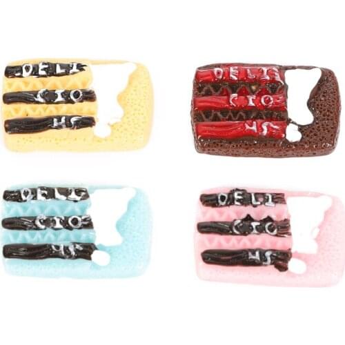 10Pcs Mixed Resin Flatback Cheese Cube Cake Embellishment Cabochon Kawaii Decoration Scrapbooking Diy Craft Supplies Accessories