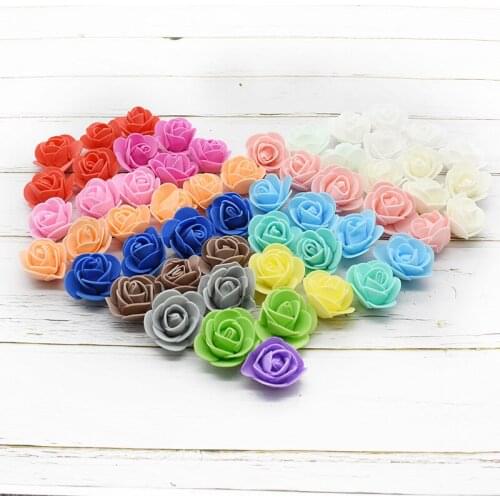 100Pieces Artificial Foam Flower Teddy Bear of Rose Wedding Christmas Decorations for Home DIY Scrapbooking New Year Gift
