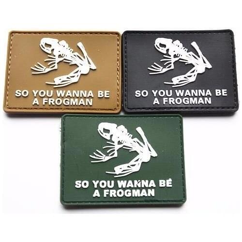 2pc Navy devgruseal team 6 Military rubber patch frog bones Patches Frogman tactical armband For Jackets customized