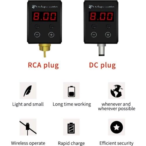 2021 Newest Wireless Power Supply Mini Tattoo Power RCA/DC Connector Tattoo Supplier for Tattoo Pen Machine Free Shipping