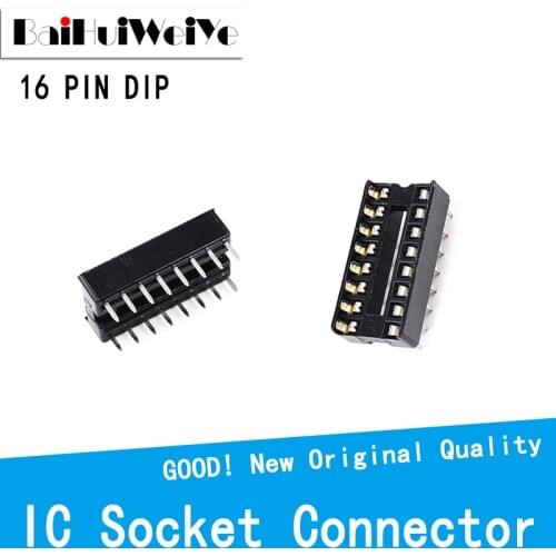 30PCS/LOT DIP16 16PIN 16P DIP SIP IC Socket Sockets Adaptor Solder Type IC Socket Type 2.54MM