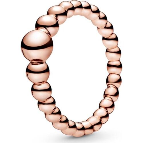 Authentic 925 Sterling Silver Original Rose Of Beads Europe Pan Ring For Women Bead Charm Gift Diy Jewelry