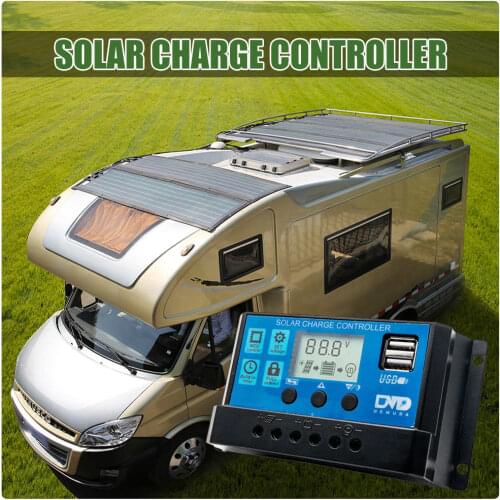 Free shipping 20A Dual USB Solar Panel Battery Regulator Charge Controller 12/24V LCD New Drop Ship LS'D Tool Free shipping