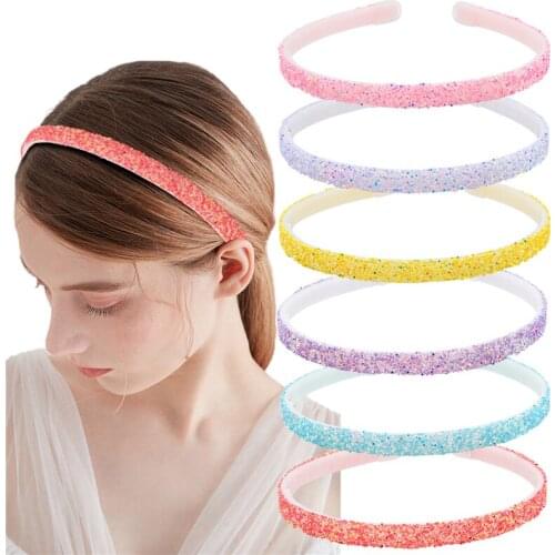 Candygirl 6PC Glitter Hair Bands Cute Colors Hairband For Girls Elegant Ladies Headband Fashion Women Gifts Hair Accessories