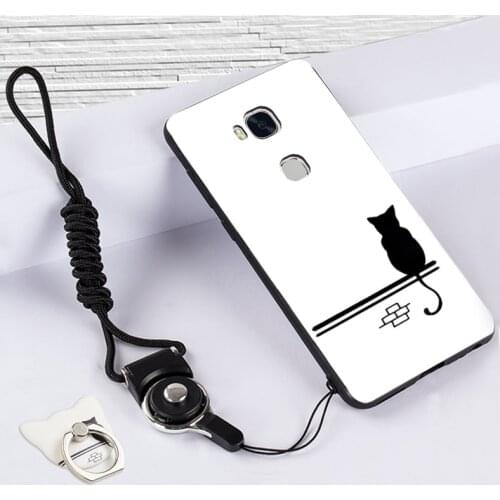 ALIVO For Huawei honor 5x case,full coverage protection Cartoon 3D relief silicon Fitted Case+Lanyard for huawei GR5 2016 cover