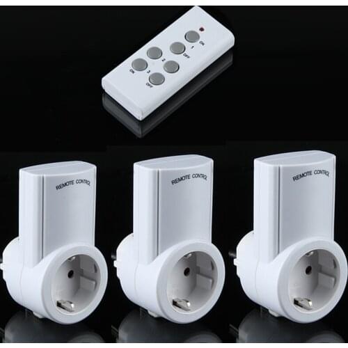 Far distant RF Wireless electric socket plug socket EU standard Germany 3 in 1 10A 2200W 433.92MHz