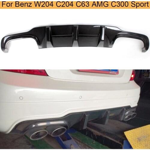 C Class Carbon Fiber Car Rear Bumper Diffuser Lip for Mercedes Benz W204 C204 C63 AMG C300 Sport 2012 2013 2014 Rear Diffuser