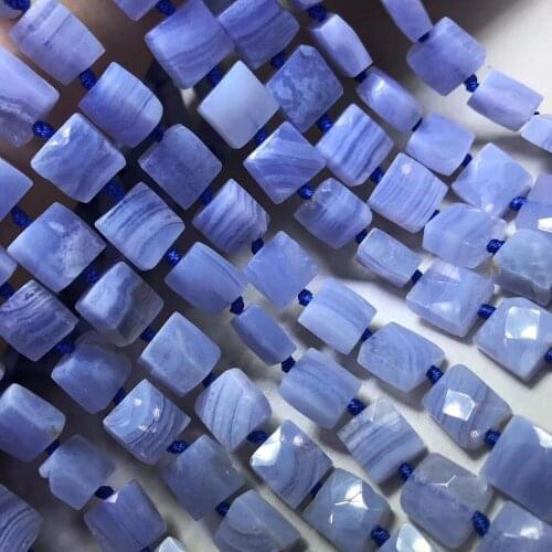 CHALCEDONY BLUE veins square 10MM AAA 37cm for DIY jewelry making loose beads FPPJ wholesale beads nature