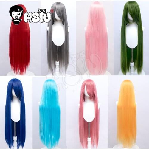 「HSIU Brand」 80cm Cosplay wig Long 22 color Wig Heat Resistant Synthetic Hair Anime Party wig Fiber synthetic wig+Free wig cap