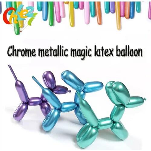 Chrome Metallic Magic Latex Balloon Birthday Wedding Decoration Supplies 260 Long Shape Metal Texture Magic Twisting Ballons