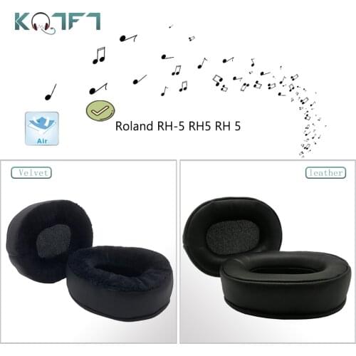 KQTFT 1 Pair of Velvet leather route Replacement EarPads for Roland RH-5 RH5 RH 5 Headset Earmuff Cover Cushion Cups