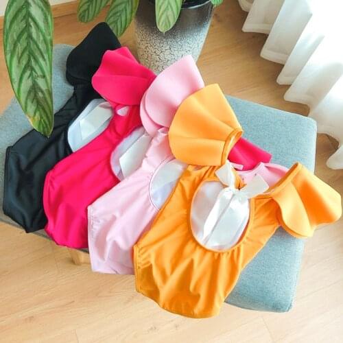 Toddler Baby Girls Swimsuits Fashion Backless Bow Baby Girls Swimsuit Big Lotus Sleeve Bikini Beachwear Bathing Clothes for Kids