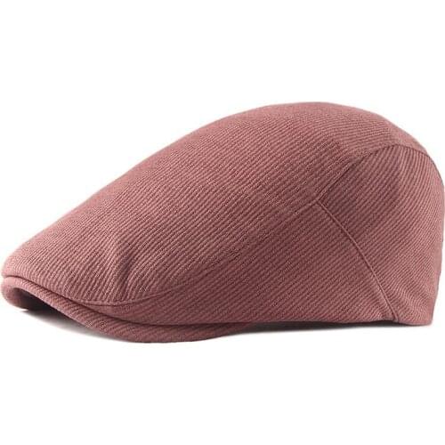 LDSLYJR 2021 Cotton Spring Summer fashion joker solid color Newsboy Caps Flat Peaked Cap Men and Women Painter Beret Hats 95