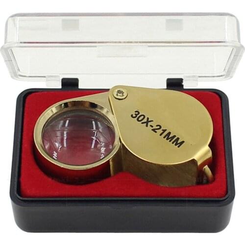 Mini 30x21cm Power Jewelers Magnifier Magnifying Glass Eye Loupe Jewelry Store Silver LED Lights Jeweler Loupe Folding Magnifier