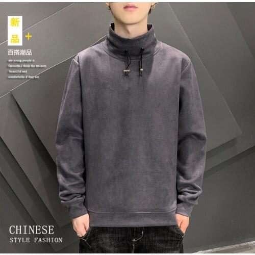 Plus size 5XL Man Hoodie Long Sleeve Sweatshirts Autumn Streetwear Men Clothes Warm High Collar Hooded Pullover Tops Hoodies