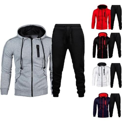 Casual Pants Set tracksuit Hooded long pants Men Tracksuit Set Hooded Men Long Sleeve Drawstring Sweatshirts Pants Sportswear