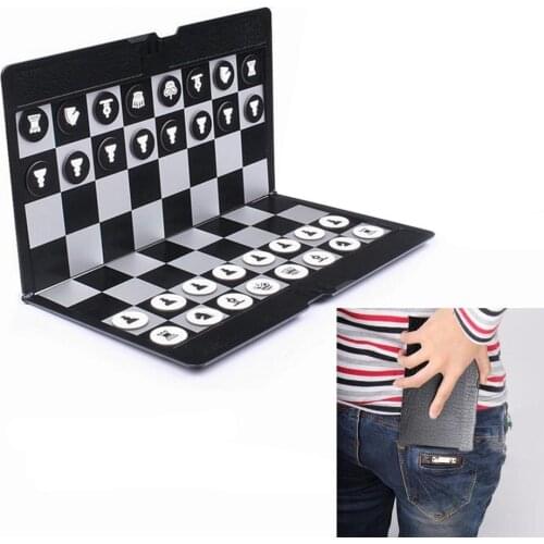 Portable Travel Foldable Magnetic Ultra-Thin Pocket Chess Game Intelligent Toy Mini Chessboard Board Game Toys for Children Kids