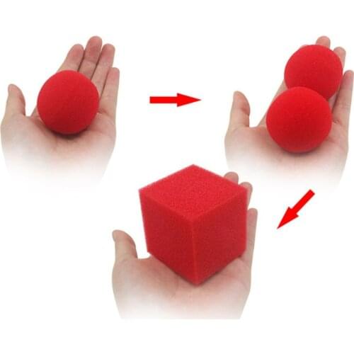 1 Block/cube 2 Sponge Balls 1set Magic Tricks Props Magic show Classical Illusion magic Close Up Street