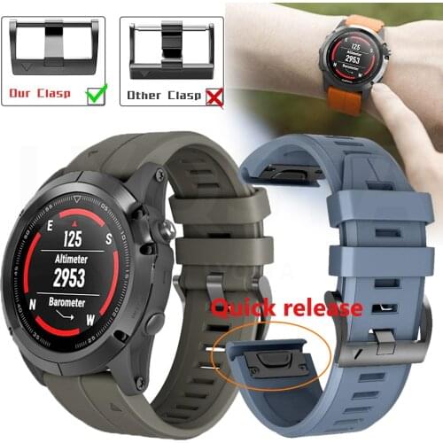 22 26mm Smart Watch Band Straps For Garmin Fenix 6 6S 6X Pro 5X 5 5S Plus 3 3HR 935 D2 Quick Release wristband Silicone Bracelet