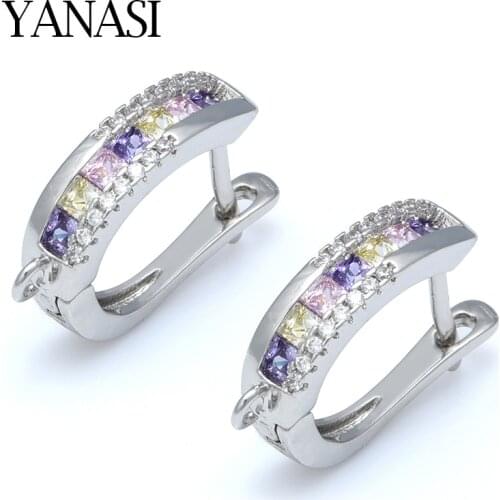 Luxury Colored Zircon Earrings Jewelry Making Supplies Handmade DIY Women Earrings Findings Accessories Wholesale