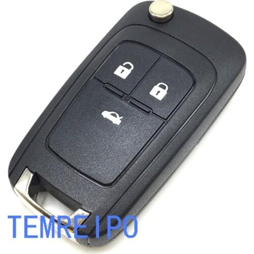 Uncut Blade Folding 3 Buttons Remote Key Shell Replacement Case For chevrolet Cruze