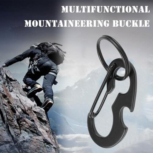 Outdoor Strong Gadget Multifunctional D-type Buckle Metal Climbing Carabiner Buckle Hanging Keychain Accessories