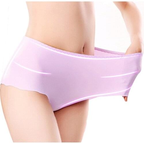 Utra-Thin Seamless Panties Women Panties Sexy Silk Intimates Underpants Briefs Invisible Pantys Solid Color Comfort Lingerie