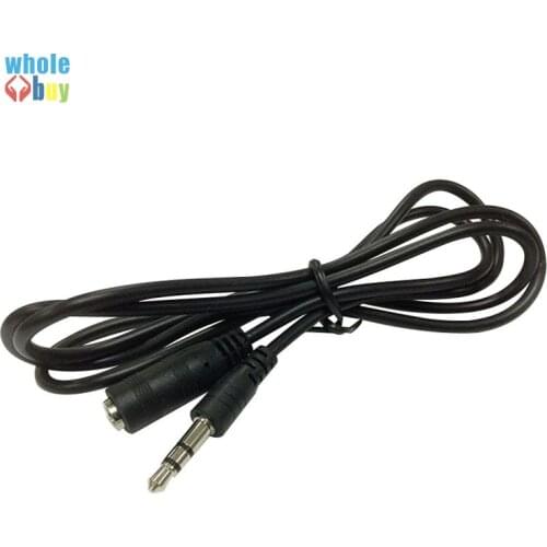 High efficiency black 1.1M Stereo Audio Extension Cable 3.5mm Male to Female wholesales free shipping 300pcs/lot