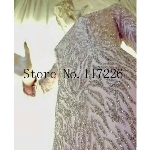 High quality French tulle lace with JRB-35642 embroidery clothing material 5 yards African cord net guipure fabric glitter