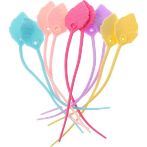 10Pcs/Set Reusable leaf shape Silicone Wire Cable Ties Organizer Food Bag Sealing Beam Tie