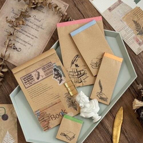 100 sheets Retro Onion Paper Memo Pad Vintage Background Material Paper Writing Pad Message Note Paper Notepad Diary Planner