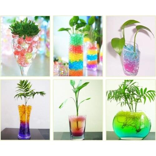 1000pcs/bag Hydrogel Pearl Shaped Green Crystal Soil Water Beads Mud Grow Ball Wedding Growing Bulbs 5ZSH760-1