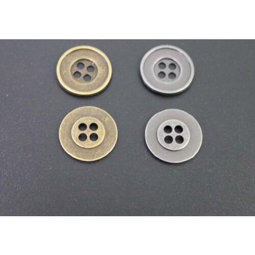 20pcs 17mm bronze/antique silver double adge Metal flat Buttons Pattern Carved Sewing Buttons