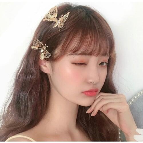 2020 New Korea Vintage Goth Butterfly Love Hairpin For Women girl Party Accessories Jewelry