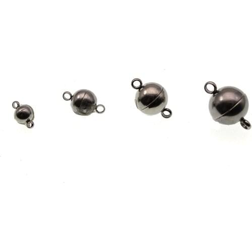 5Pcs 6 8 10 12 MM Stainless Steel Ball Magnetic Clasps Hook For Leather Bracelets Necklace Connectors Clasp Jewelry Making DIY