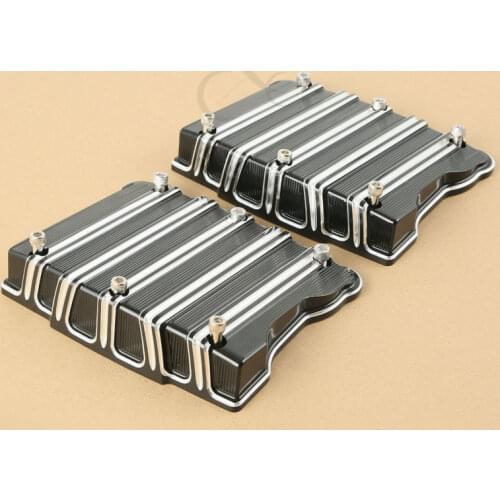 CNC Aluminum Black Rocker Box Top Cover For Harley Twim Cam 1999-2017 Dyna Fat Bob Softail