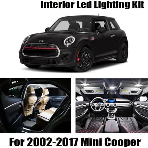 For 2002-2017 Mini Cooper White car accessories Canbus Error Free LED Interior Light Reading Light Kit Map Dome License Lamp