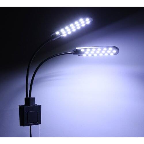 AC220V 10W 32 LED Dual-end Aquarium Light Fish Jar Lamp Flexible Bendable Illumination Angle White Portable