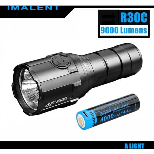 IMALENT R30C Power LED Flashlight 9000 Lumens Type-C USB Rechargeable Flashlight By 21700 Battery for Hunting, Search and Rescue