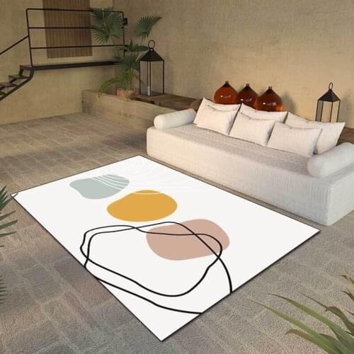 Imitation Sheep Plush Simple Line Carpet Morandi Gray Blue Green Pink Geometric Bedroom Bedside Area Rugs Bath Non-Slip Door Mat