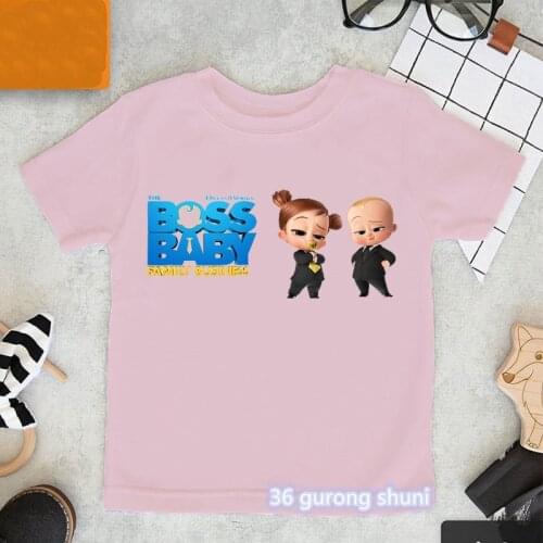 Kawaii girls t-shirts funny baby boss 2 cartoon birthday numbers give kids birthday costume kids tshirts girls clothes pink tops