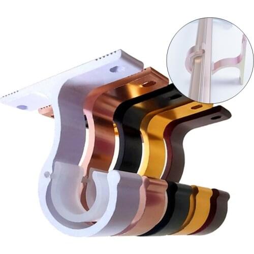 1PCS Curtain Rod Bracket Window Accessories Fixed Sturdy Support Metal Structure Hanging Adjustable Easy Install DIY Home Hook