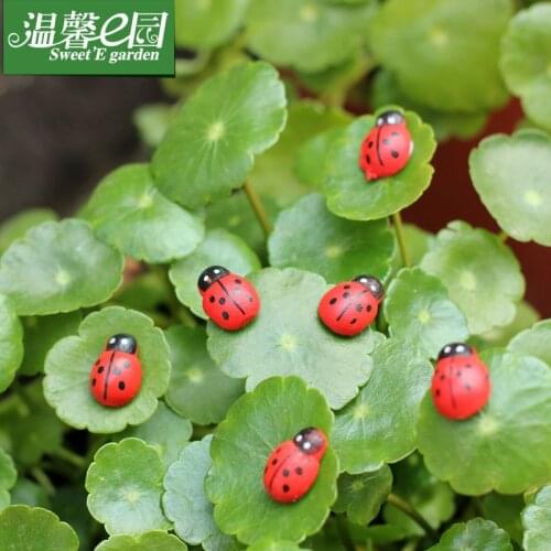 10pcs Mini Ladybugs Shaped Stickers Miniature Ornament DIY Kit For Fairy Garden Dollhouse Plant Party Home Decoration