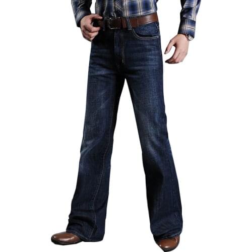Mens Flared Jeans For Men Boot Cut Leg Fit Jeans Classic Stretch Denim Flare Bootcute Jeans Male Fashion Stretch Pants